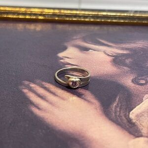 Elegant 925 Silver Ring with Purple Gemstone